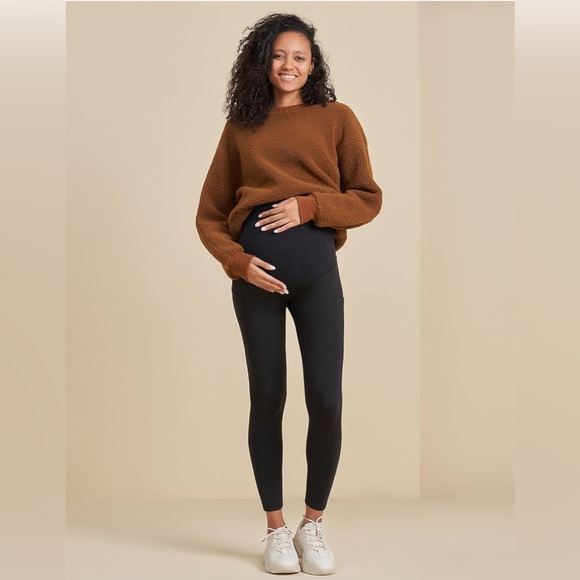 Poshdivah Fleece Lined Maternity Leggings - Picture 3 of 6
